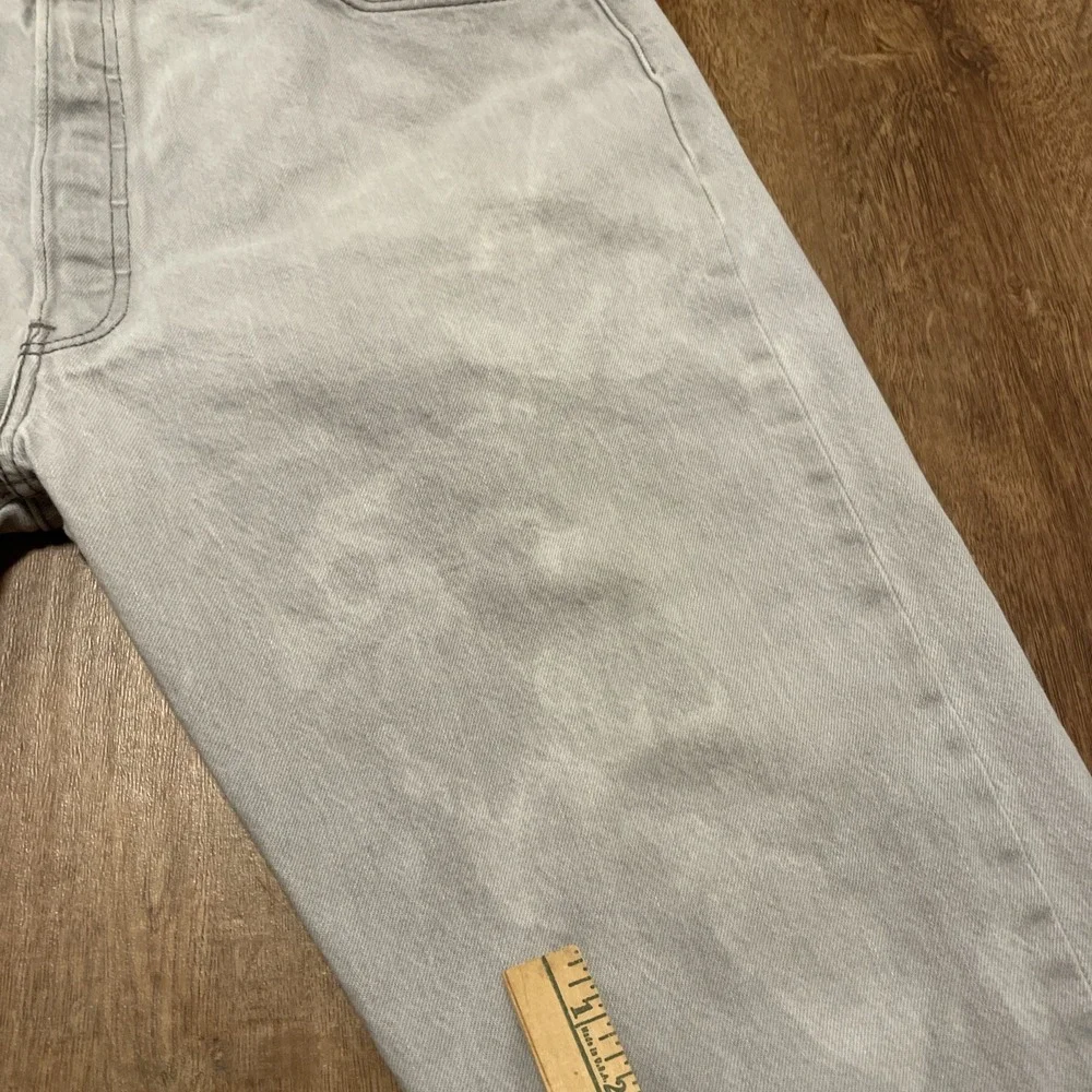 Men's Levi's 501 Jeans 42x30 Gray Y2K Baggy Relaxed Fit Red Tab